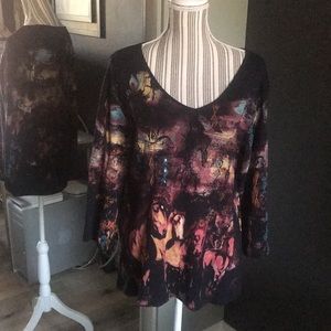 Horse and faux jewels, beautiful top